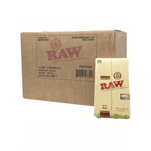 Raw Organic Hemp -  1 1/4 Size Rolling Papers 24ct [Master Case Of 42]